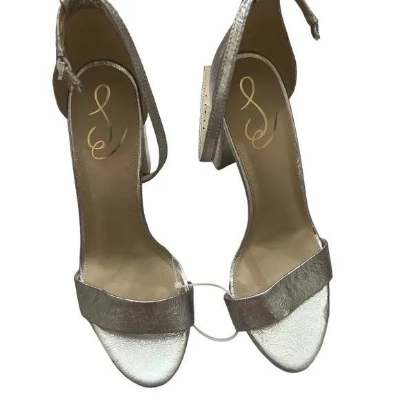 ✅SAM EDELMAN Yaro Ankle-Strap Metallic Leather Sandals