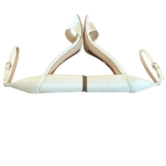 Sam Edelman Yaro Pearl Ivory Satin Dress Heels Elegant Sandals NEW Size 10 WIDE