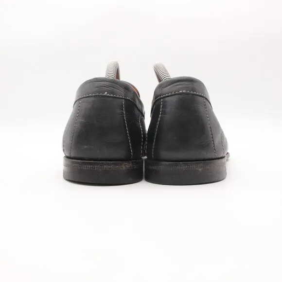 Santoni Loafer Black Leather Men's Size 10.5 D Dress Shoes Slip On