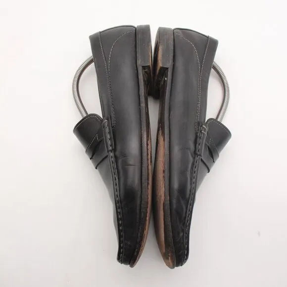 Santoni Loafer Black Leather Men's Size 10.5 D Dress Shoes Slip On