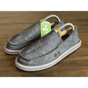 Sanuk Pick Pocket Hemp Black Slip on Shoes Mens Size 8 -NEW- 1107357