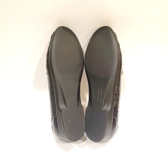 SAS Black Croc Print Loafer Shoes Size 9 AAA