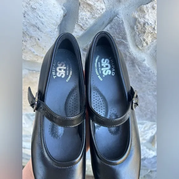 SAS Maria Mary Jane Shoes Womens Sz 6N Black Leather Tripad Comfort USA Made NEW