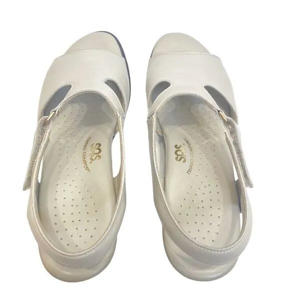 SAS SUNTIMER - PEARL BONE Tripad Comfort Block Heel Sandals Size 7.5