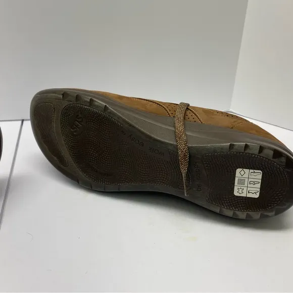 SAS Walk Easy Shoes Women's 9.5N Brown Nubuck Leather Low Comfort Walking