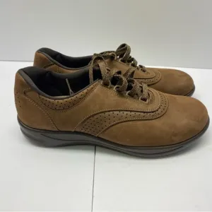SAS Walk Easy Shoes Women's 9.5N Brown Nubuck Leather Low Comfort Walking