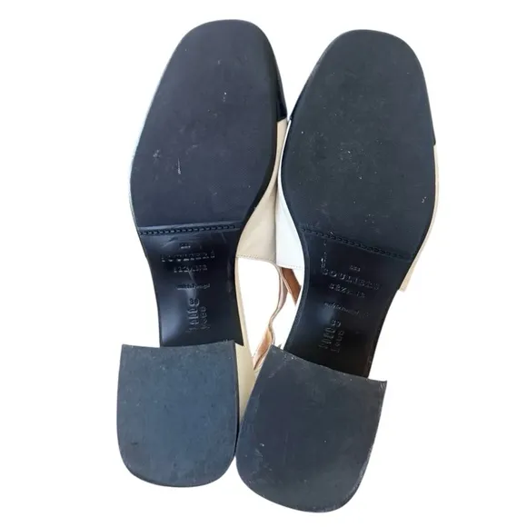 Sezane Paula Babies Black &amp; Cream Block Heel Sandals Size 8