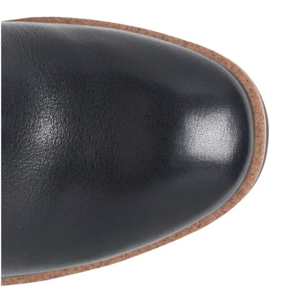 Söfft Monica black leather wedge boots sz 7 nwb