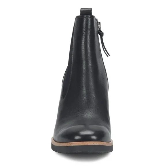 Söfft Monica black leather wedge boots sz 7 nwb