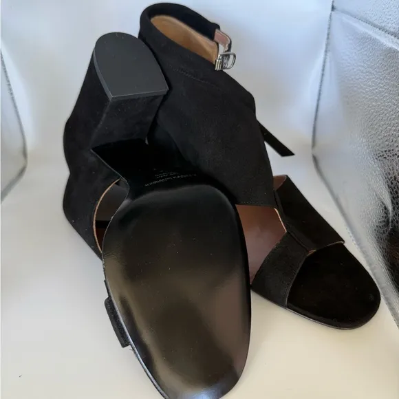 Sigerson Morrison Black Suede Heeled Sandals