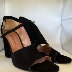 Sigerson Morrison Black Suede Heeled Sandals