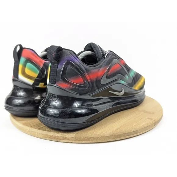 Size 12 Nike Air Max 720 Mens Shoes Black Neon Streaks Athletic Sneakers