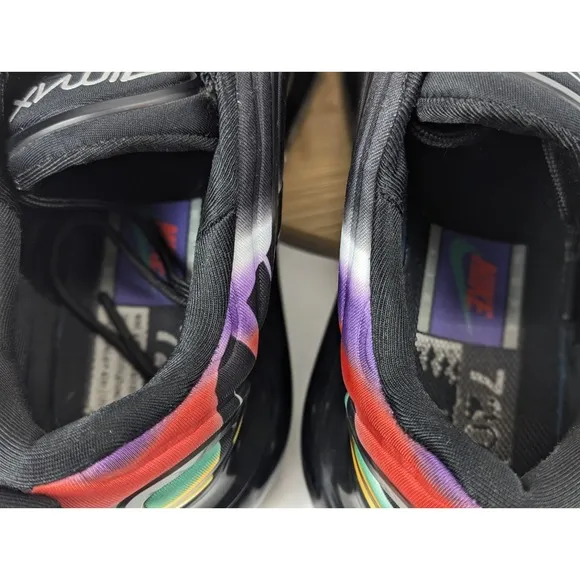 Size 12 Nike Air Max 720 Mens Shoes Black Neon Streaks Athletic Sneakers