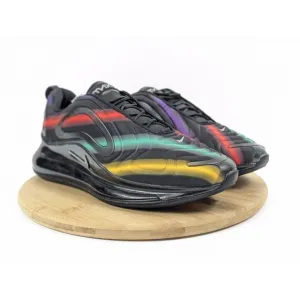 Size 12 Nike Air Max 720 Mens Shoes Black Neon Streaks Athletic Sneakers