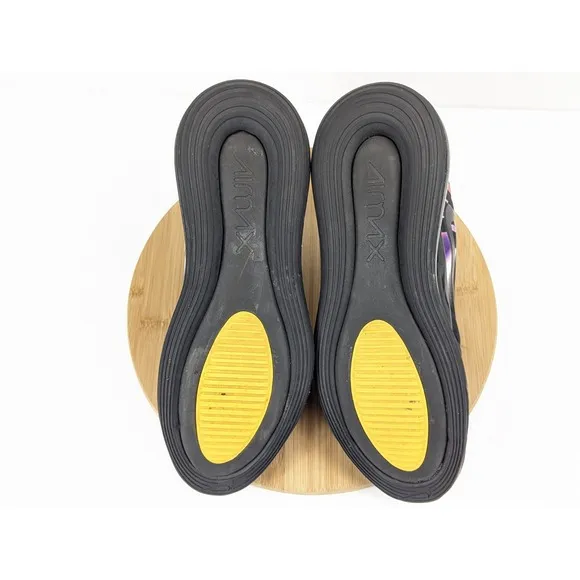 Size 12 Nike Air Max 720 Mens Shoes Black Neon Streaks Athletic Sneakers