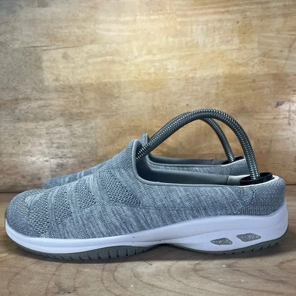 Skechers Commute Time Knitastic SPARKLE Womens Sz 9 Slip On Shoes Sneakers Gray