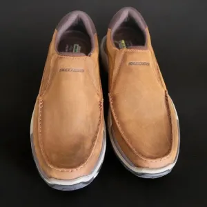 Skechers Mens Slip-On Brown Leather Respected Catel US 11