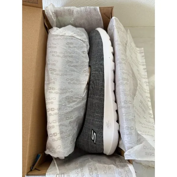 Skechers Womens Gray Go Walk Lite Casual Slip On Shoe Size 11 Comfort Everyday