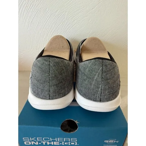 Skechers Womens Gray Go Walk Lite Casual Slip On Shoe Size 11 Comfort Everyday