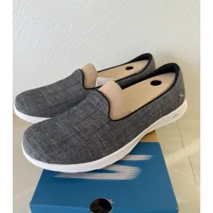Skechers Womens Gray Go Walk Lite Casual Slip On Shoe Size 11 Comfort Everyday