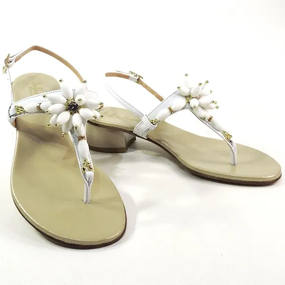 SOFFICE SOGNO 🇮🇹 WOMEN'S WHITE SOFT LEATHER COMFORT SUMMER SANDALS