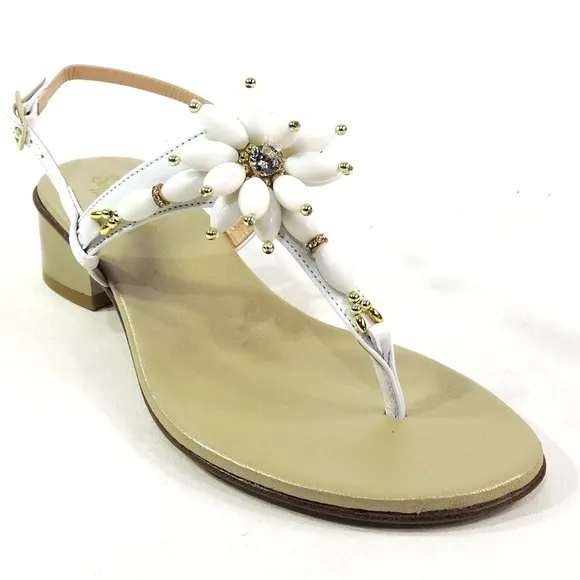 SOFFICE SOGNO 🇮🇹 WOMEN'S WHITE SOFT LEATHER COMFORT SUMMER SANDALS