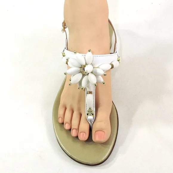 SOFFICE SOGNO 🇮🇹 WOMEN'S WHITE SOFT LEATHER COMFORT SUMMER SANDALS