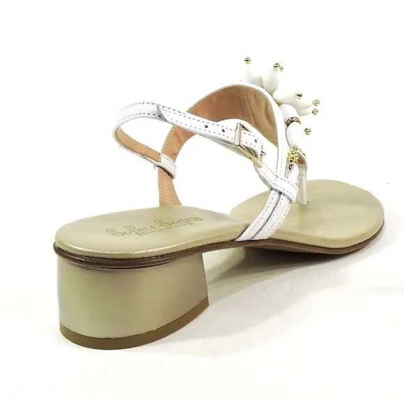 SOFFICE SOGNO 🇮🇹 WOMEN'S WHITE SOFT LEATHER COMFORT SUMMER SANDALS
