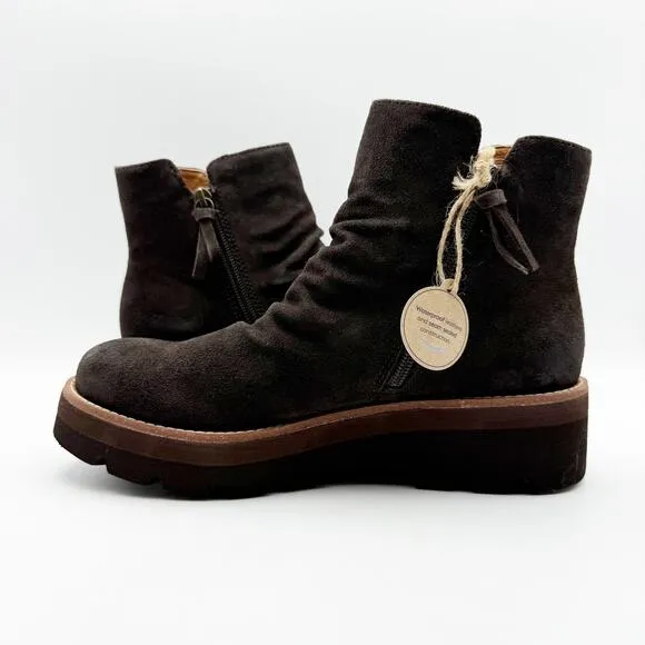 Sofft Womens Pecola Boot US Size 7 EU 38 Dark Brown Waterproof Suede Leather NIB