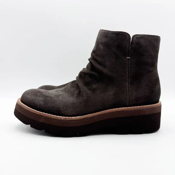 Sofft Womens Pecola Boot US Size 7 EU 38 Dark Brown Waterproof Suede Leather NIB
