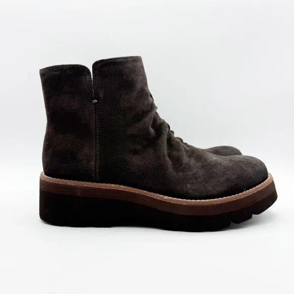 Sofft Womens Pecola Boot US Size 7 EU 38 Dark Brown Waterproof Suede Leather NIB