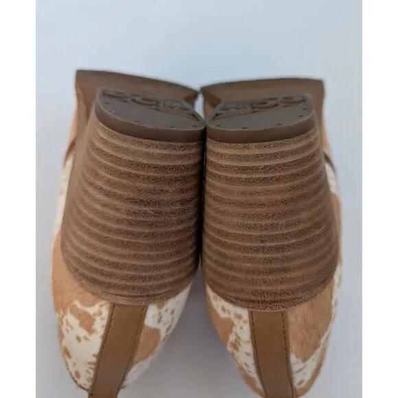 Sofft Women's Sacora Cowhair Ankle Boots Caramel/Ivory Size 10M