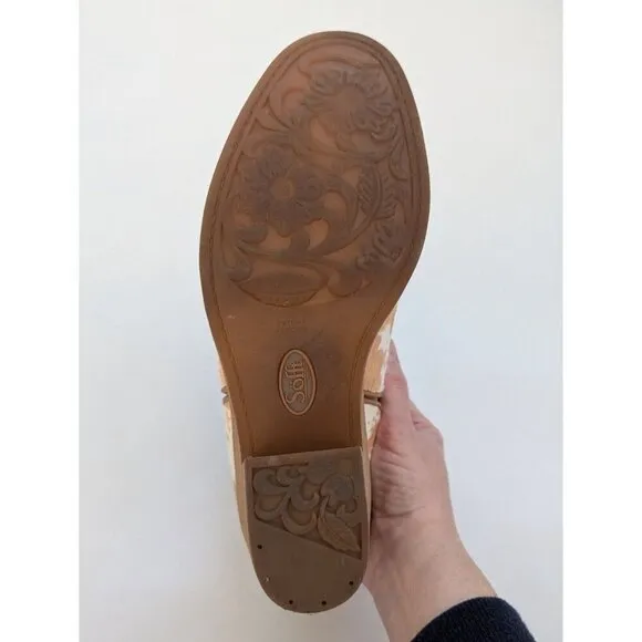 Sofft Women's Sacora Cowhair Ankle Boots Caramel/Ivory Size 10M