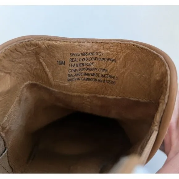 Sofft Women's Sacora Cowhair Ankle Boots Caramel/Ivory Size 10M