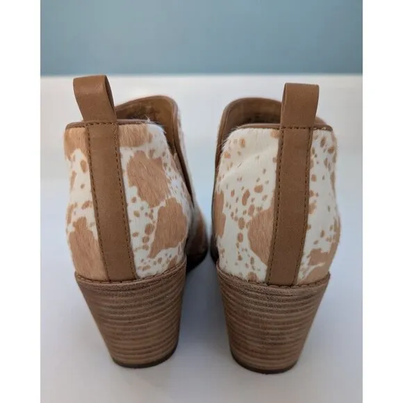 Sofft Women's Sacora Cowhair Ankle Boots Caramel/Ivory Size 10M