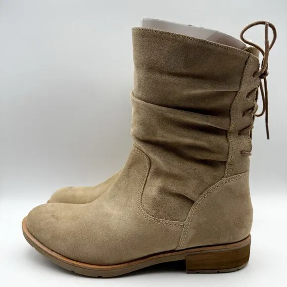 Sofft Womens Sharnell Heel Low Boots US 10 M EU 42 Taupe Suede NIB