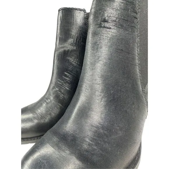 Sofft Welling Black Textured Leather Chelsea Boots Size 9.5