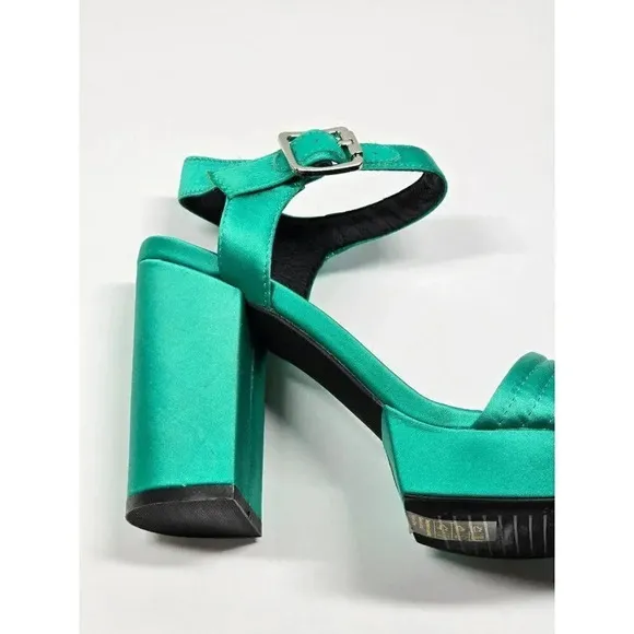 Sol Sana Women's Cathy Green Satin Platform Sandals Size 36 EU (MSRP $165)