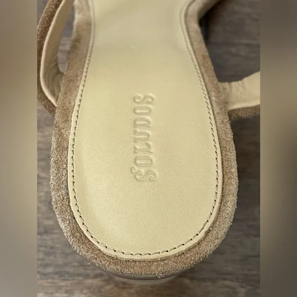 Soludos Ines Tan Open-Toe Double Strap Suede Block Heel Sandals Size 11