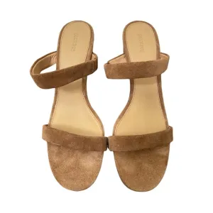 Soludos Ines Tan Open-Toe Double Strap Suede Block Heel Sandals Size 11