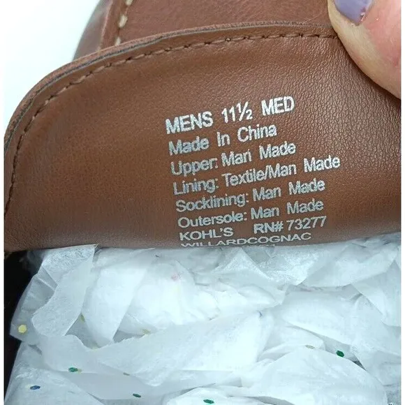 Sonoma Ortholite Eco Men’s Slip On Shoes Size 11.5 Wide Leather Topsides