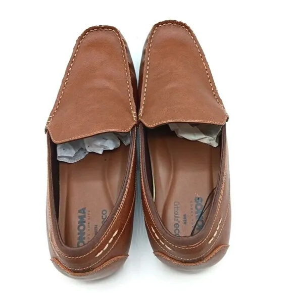 Sonoma Ortholite Eco Men’s Slip On Shoes Size 11.5 Wide Leather Topsides