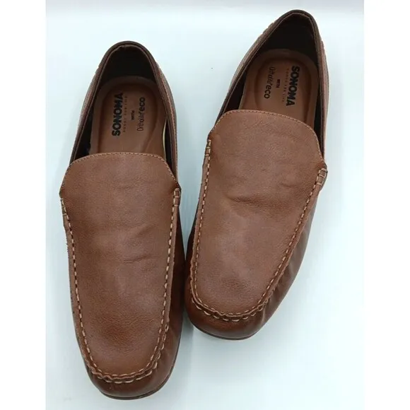 Sonoma Ortholite Eco Men’s Slip On Shoes Size 11.5 Wide Leather Topsides