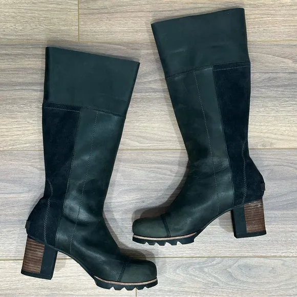 Sorel Addington Tall Leather Boots in Black Size 7.5
