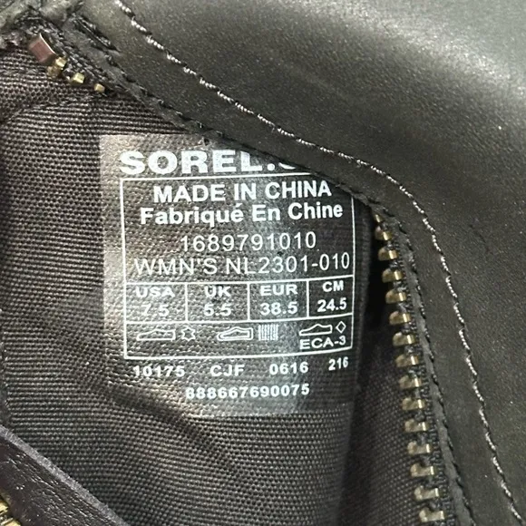 Sorel Addington Tall Leather Boots in Black Size 7.5