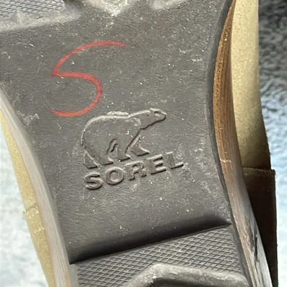 Sorel After Hours Chelsea Wedge Ankle Boots Tan Beige Suede Sz 9