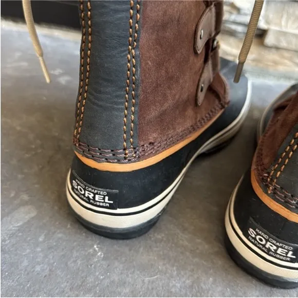 Sorel Brown and Black Winter Boots with Fur Lining