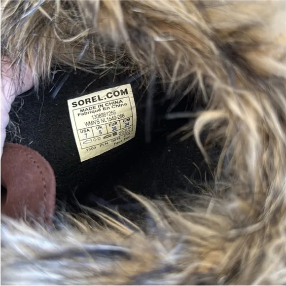 Sorel Brown and Black Winter Boots with Fur Lining