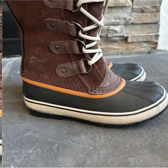 Sorel Brown and Black Winter Boots with Fur Lining