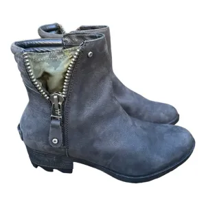 SOREL Danica Short Waterproof Quarry Black Moto Ankle Boots